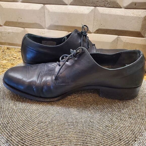 BALLY Black Leather Lace Ups - Size 10 - Picture 3 of 8